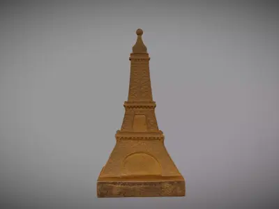 Gold Eiffel Tower Bookend 3D model