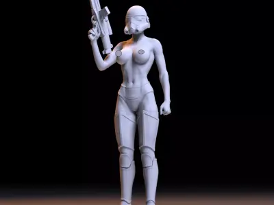 FEMALE STORMTROOPER FANART 3D print model