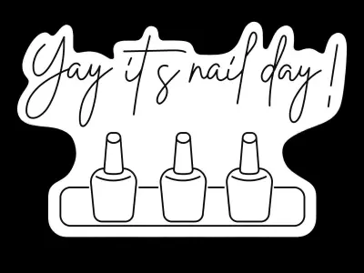 Yay it is nail day Neon Sign 3D model