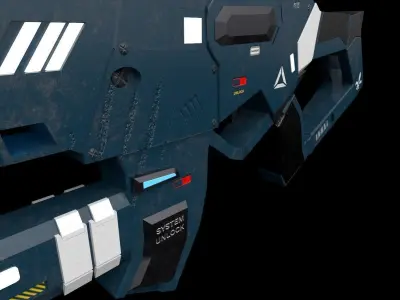 sci-fi Handgun Low-poly 3D model