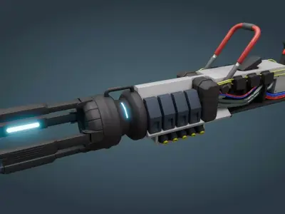 Sci-Fi Weapon - Game ready - PBR Low-poly 3D model