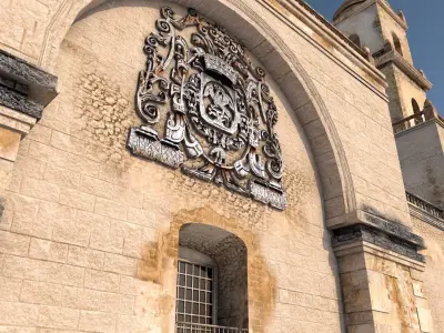 Church of San Ildefonso - Mexico Merida Yucatan 3D model