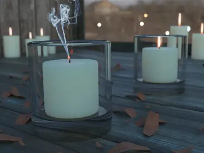 A realistic candle scene 3D model