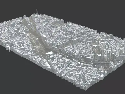 Paris City Low-poly 3D model
