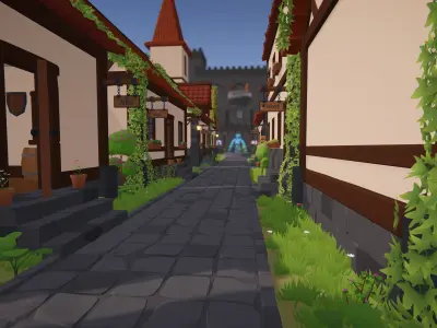 Low Poly Fantasy Medieval Bundle Low-poly 3D model