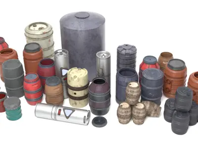 Barrels and containers 1-18 scale Kenner Hasbro 3D Model Pack