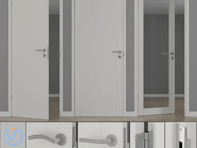 Modern interior doors unique 01L - GW01L - EASY GW 3D model