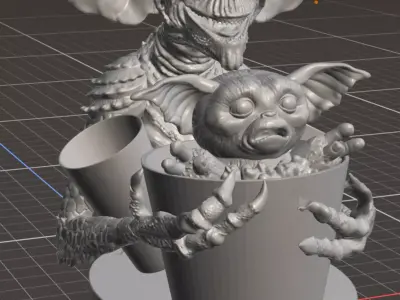 Gremlins Stripe and Gizmo Popcorn Bucket 3D model