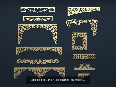 Collection onlay molding1- 32 Piece  3D Model Pack