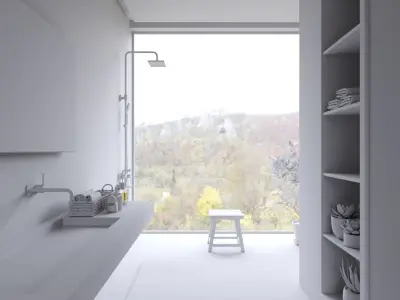 realistic bathroom scene 3D model