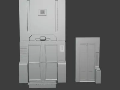 Sci-fi door 2 type 3D model