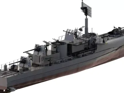 WW2 GERMAN FAST ATTACK TORPEDO BOAT 3D model