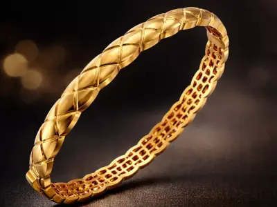 VELORIA  Luxury Women Gold Bangle Bracelet 3D print model