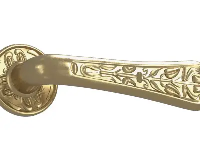 Sharjah door handle sige gold Classic style 3D model
