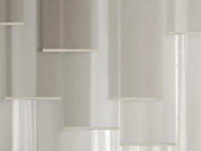 Silk and Panel curtain Low-poly 3D model