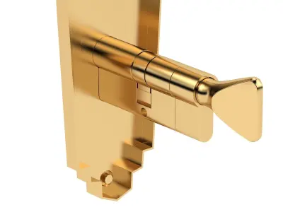 Art Deco Style Door Handle Brass 3D model