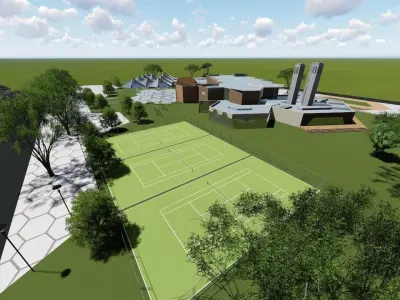 3D school design landscape  3D model