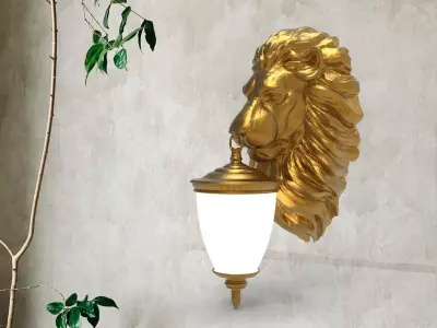 Lion Head Wall Lamp 3D print model