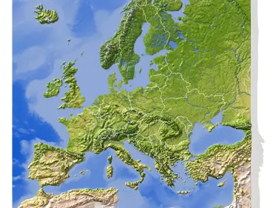 Europe High resolution 3D relief maps 3D model