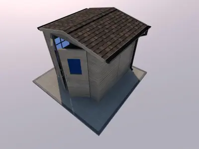 wooden garden house outbuilding 3D model