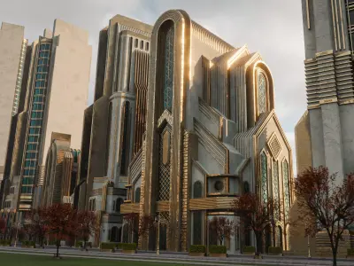 FANTASY ART DECO ARCHITECTURE CLASSIC 03 Low-poly 3D model