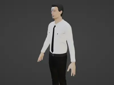 Cyber Character- Robot Man Low-poly 3D model buy