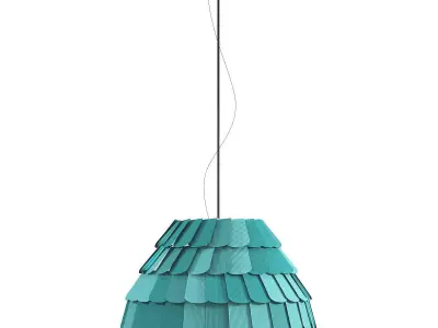 ROOFER teal shaded pendant light 3D model
