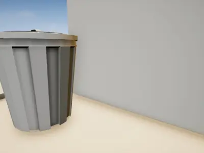 Trash can low poly  Free 3D model