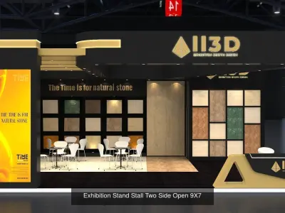 Two Side Open Exhibition Booth Collection  Vray 3D Model Pack