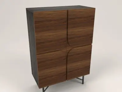 Lora 4 doors cabinet Low-poly 3D model