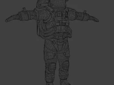 Astronaut spacesuit low poly Low-poly 3D model buy