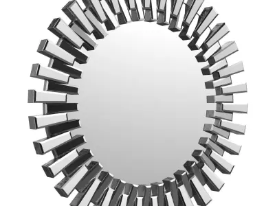 Deniece Sunburst Round Wall Mirror WRLO7344 3D model