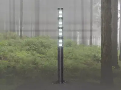 Galvanized Light-Column -15- Street-Light 9 Low-poly 3D model