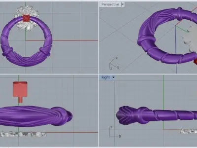 Earrings in the form of a horseshoe on the door N011940 3D print model