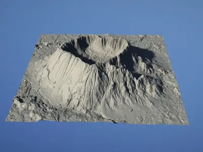 Landscape Environment Volcano Snow 24 Low-poly 3D model