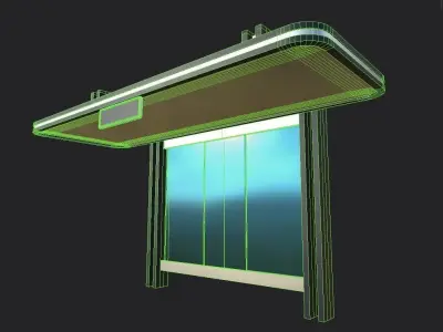 Bus Shelter 09 Low-poly 3D model