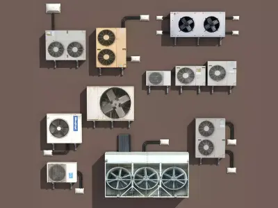 Air conditioning PACK Low Poly Low-poly 3D model