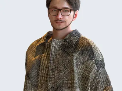 Posed Asian Casual Man - 5 Pack 5 - C1-M5U 3D model