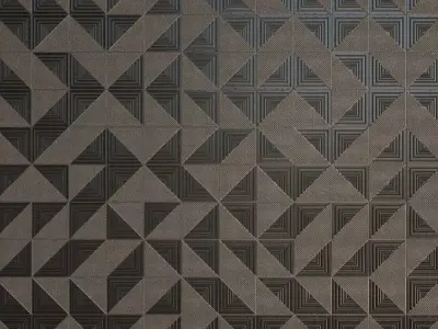 Futuristic Geometric Triangular Metal Relief PBR Seamless Texture