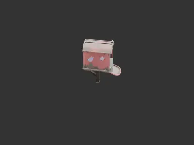 Upside Down Mailbox Low-poly 3D model