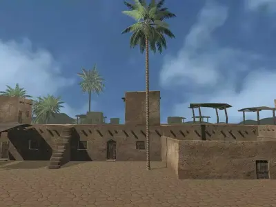 3D Mud houses and Props Pack Low-poly 3D model