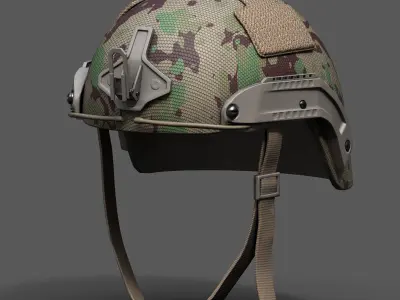Helmet military combat   Low-poly 3D model