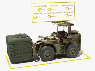  Pettibone Rough Terrain Military Forklift with Cargo Rigged 