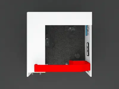 Exhibition stall 15ft x 15ft 1 side open 3D model