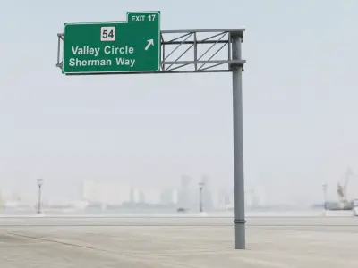 Two size FreeWay Highway OverHead Sign Structures Steel Bundle 3D model