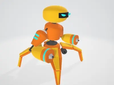 robot orange Free 3D model