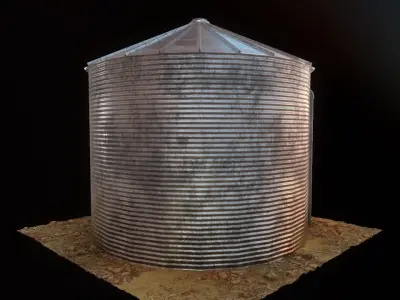 Low Poly Water Storage Tank PBR Low-poly 3D model