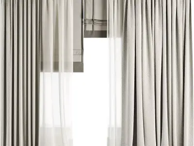 Silk and Cotton Curtain  Low-poly 3D model