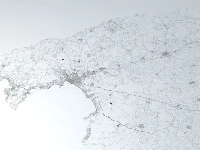 Palma De Mallorca Road Network and Streets 3D model