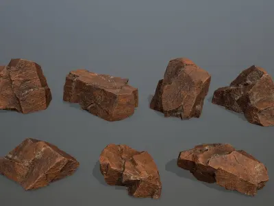 Rock Set 8 Low-poly 3D model